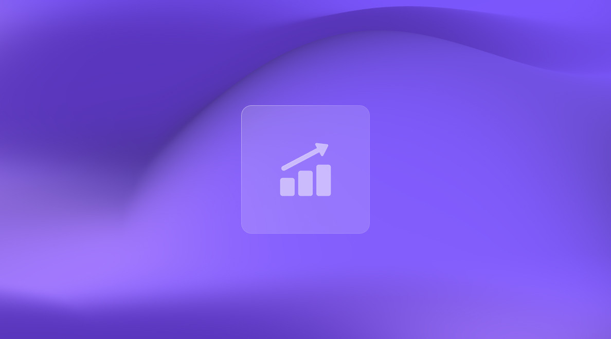 Fond violet avec un graphique illustrant la scalabilité et la préparation à la croissance des utilisateurs et des données.