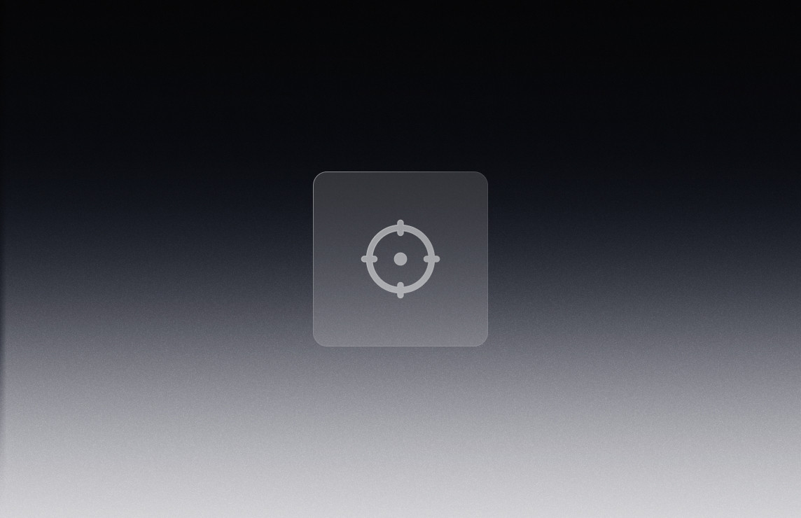 Arrière-plan sombre en dégradé noir et gris avec une icône blanche de cible, illustrant la conversion et des interfaces conçues pour atteindre des objectifs mesurables.