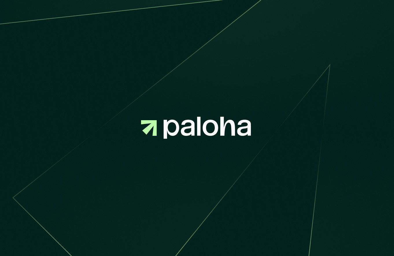 Bannière sur fond vert sombre avec le logo Paloha, illustrant le projet de site web développé par Humatis pour cette agence digitale et d’influence à Montpellier.